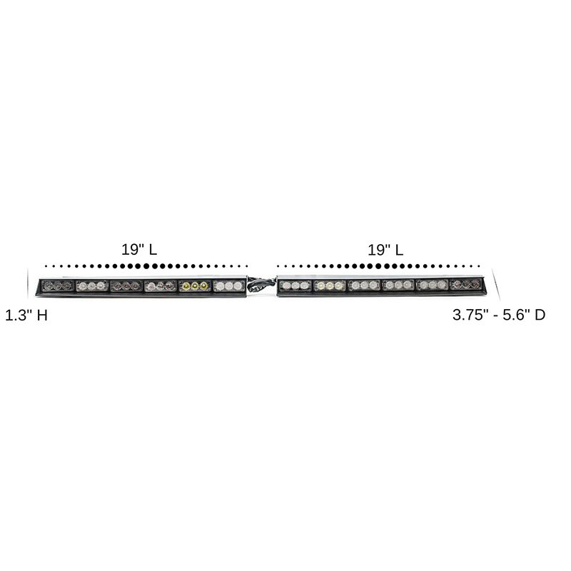 TBD-L625D Dual color visor bar